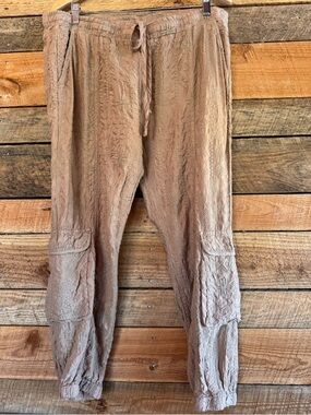 Johnny Was Breccia Embroidered Joggers Size Large NWT